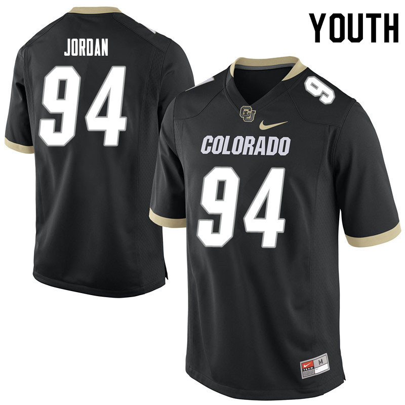 Youth #94 Janaz Jordan Colorado Buffaloes College Football Jerseys Sale-Black